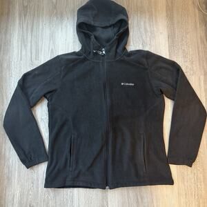 Columbia Women's XL Black Full Zip Fleece Hoodie Jacket Pockets